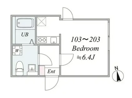 ALETTA 墨田(ワンルーム/2階)の間取り写真