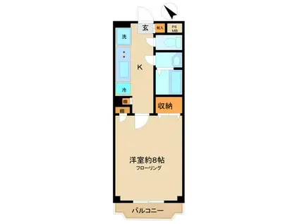 グランシャリオ2(1K/2階)の間取り写真