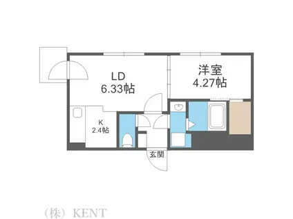 S-RESIDENCE医大南ALTIER(1LDK/3階)の間取り写真