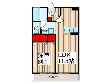 Y・K花畑(1LDK/2階)の間取り写真