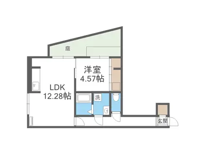 マノワール百道(1LDK/1階)の間取り写真