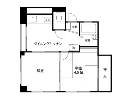 テラス荒井(2K/3階)の間取り写真