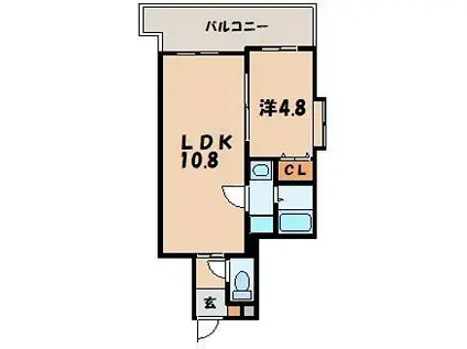 SGB浜町(1LDK/5階)の間取り写真
