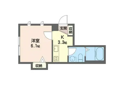 VIA DELLA GATTA(1K/1階)の間取り写真