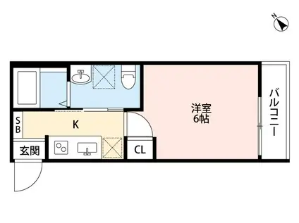 シャルム赤塚(1K/1階)の間取り写真