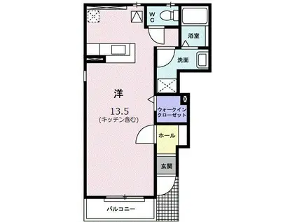 フォレストスクエア(1K/1階)の間取り写真