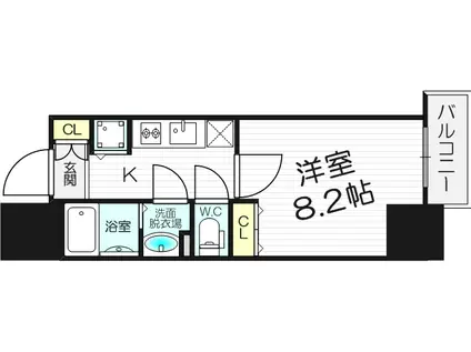 レジュールアッシュ梅田LUXE(1K/7階)の間取り写真