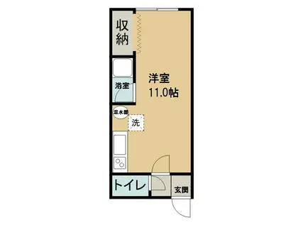 ハイツFS(1DK/2階)の間取り写真