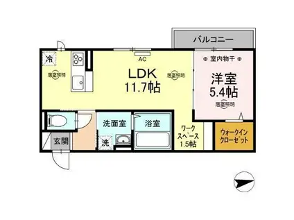 REGALO /(1LDK/2階)の間取り写真