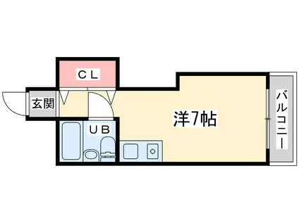 スペースシャトー中津(ワンルーム/3階)の間取り写真