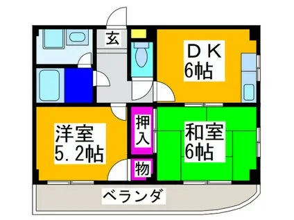 マンションヒロ(2DK/3階)の間取り写真