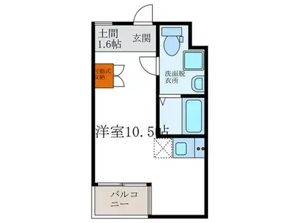 S-COURT(ワンルーム/2階)の間取り写真
