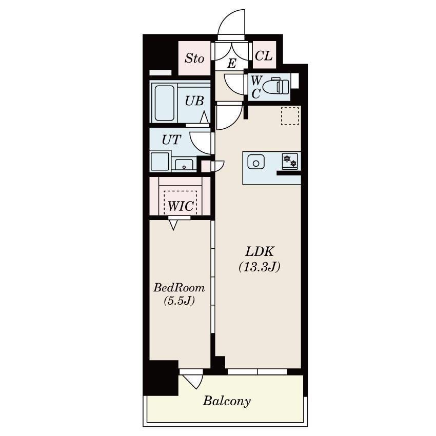 S-RESIDENCE佐賀天神ALINE(1LDK/3階)の間取り写真