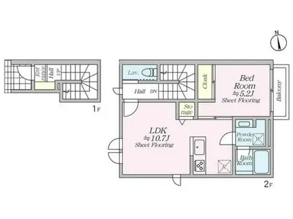 オルキデ蘆花公園(1LDK/2階)の間取り写真