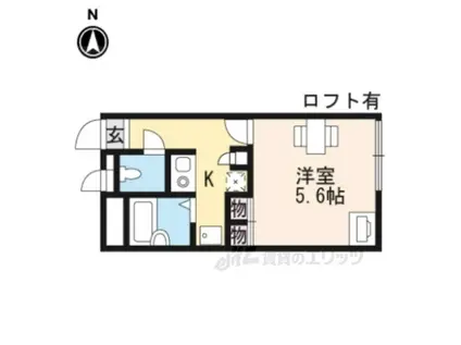 レオパレスK&KⅢ(1K/1階)の間取り写真