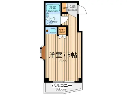 パークアベニュー東府中(ワンルーム/5階)の間取り写真