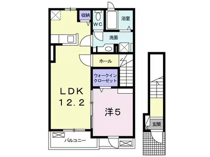 エルリバー(1LDK/2階)の間取り写真
