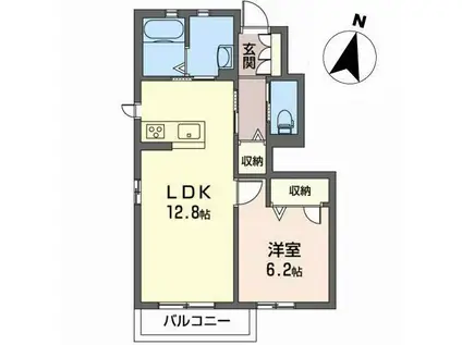 シャーメゾン鈴鹿(1LDK/1階)の間取り写真