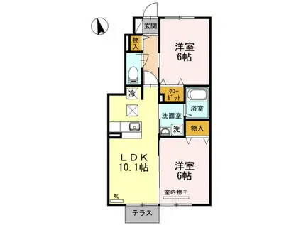 クレール メゾン(2LDK/1階)の間取り写真