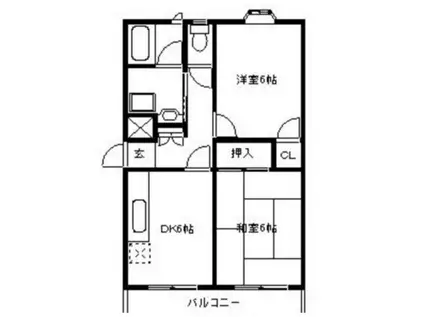 チェリーハイムI(2DK/2階)の間取り写真