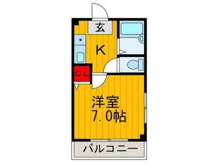 メゾンフラッグ(1K/4階)の間取り写真