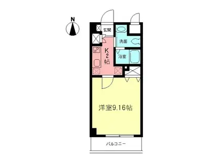 ヴェールII(1K/3階)の間取り写真