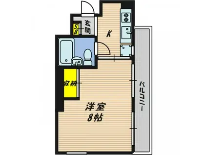 セントラルハイツ(1K/4階)の間取り写真
