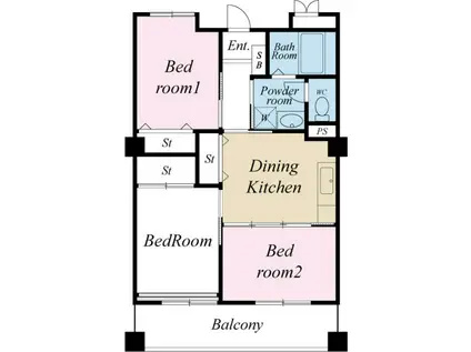 田浦ふれあい(3DK/5階)の間取り写真