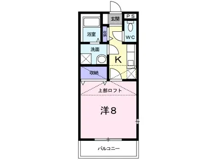 メルベーユ(1K/2階)の間取り写真