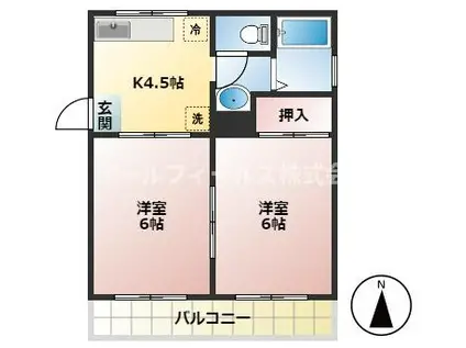 R FIELDS MABASHIII(2DK/1階)の間取り写真