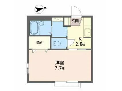 サンシャインSATOII(1K/2階)の間取り写真