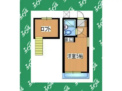 ベルアール用賀(ワンルーム/2階)の間取り写真