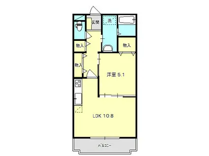 エンゼルコート(1LDK/3階)の間取り写真