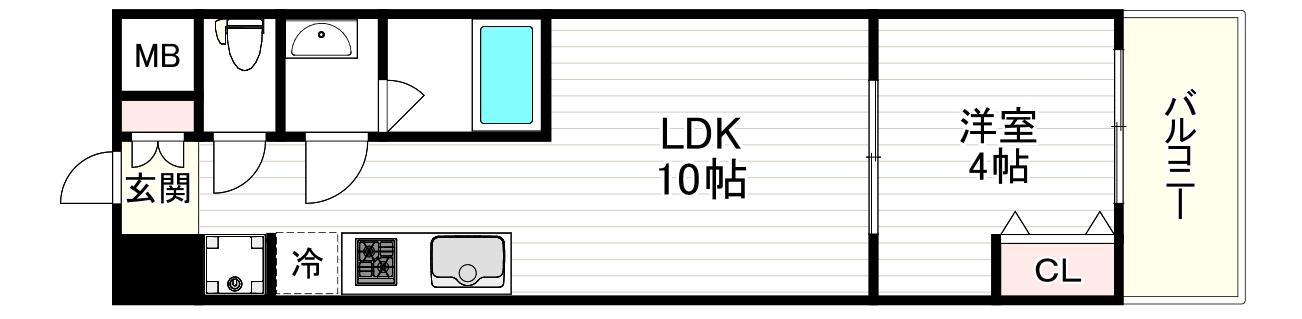 AND TERRACE 文の里(1LDK/2階)の間取り写真