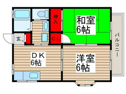 エステート・オリド(2DK/2階)の間取り写真