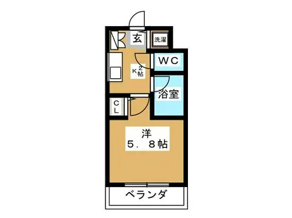 ザ・パーククロス市ヶ谷(1K/3階)の間取り写真