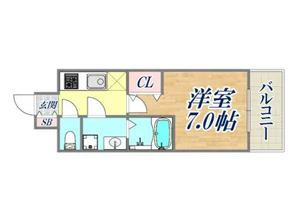 ワールドアイ神戸ハーバーランド2(1K/9階)の間取り写真