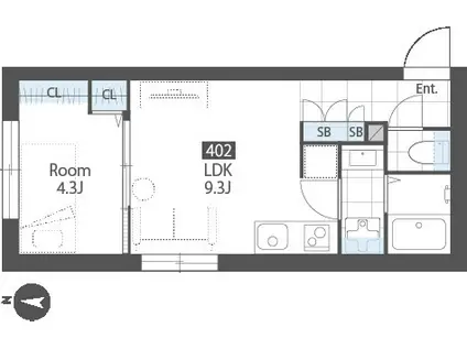 SUCCEED RESIDENCE KAMEIDO(1LDK/4階)の間取り写真