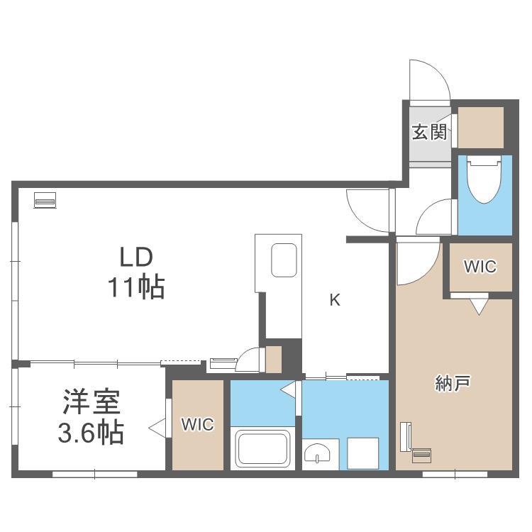 アルファレジデンス麻生(2LDK/3階)の間取り写真