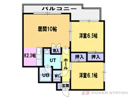 ヴィビ新札幌III(2LDK/4階)の間取り写真