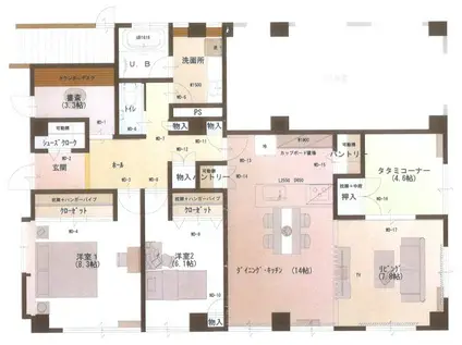 クレスト上用賀(3SLDK/1階)の間取り写真