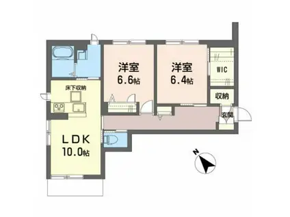ベレオヴァンベール(2LDK/1階)の間取り写真