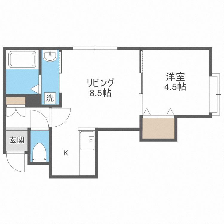 アクア18(1LDK/3階)の間取り写真