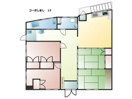 コーポしまし(4LDK/3階)の間取り写真