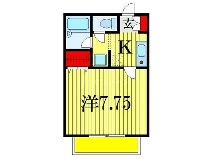 プレド・ラガール(1K/1階)の間取り写真