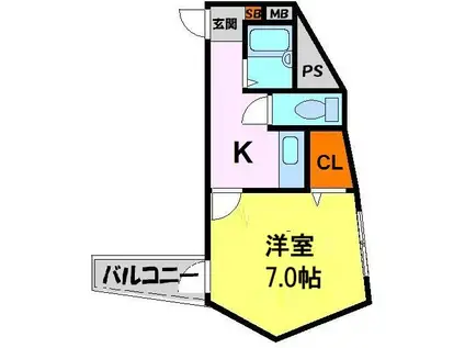 IBKハウスII(1K/3階)の間取り写真