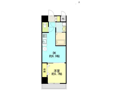 ラ シャンス KANAIKE(1DK/3階)の間取り写真