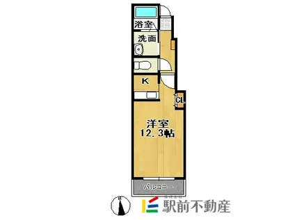 ヴィラ ピアーチェ(ワンルーム/1階)の間取り写真