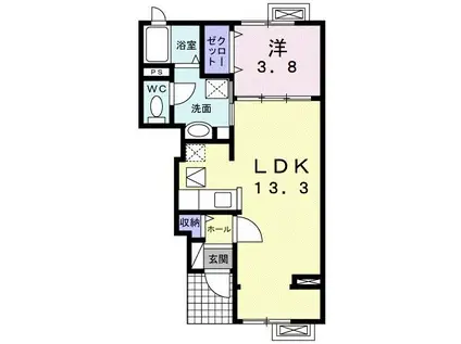 ノーブル松丘(1LDK/1階)の間取り写真