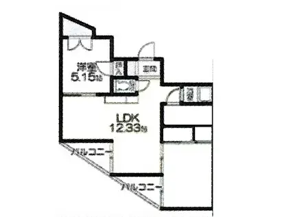 メゾンド童橋(2LDK/1階)の間取り写真